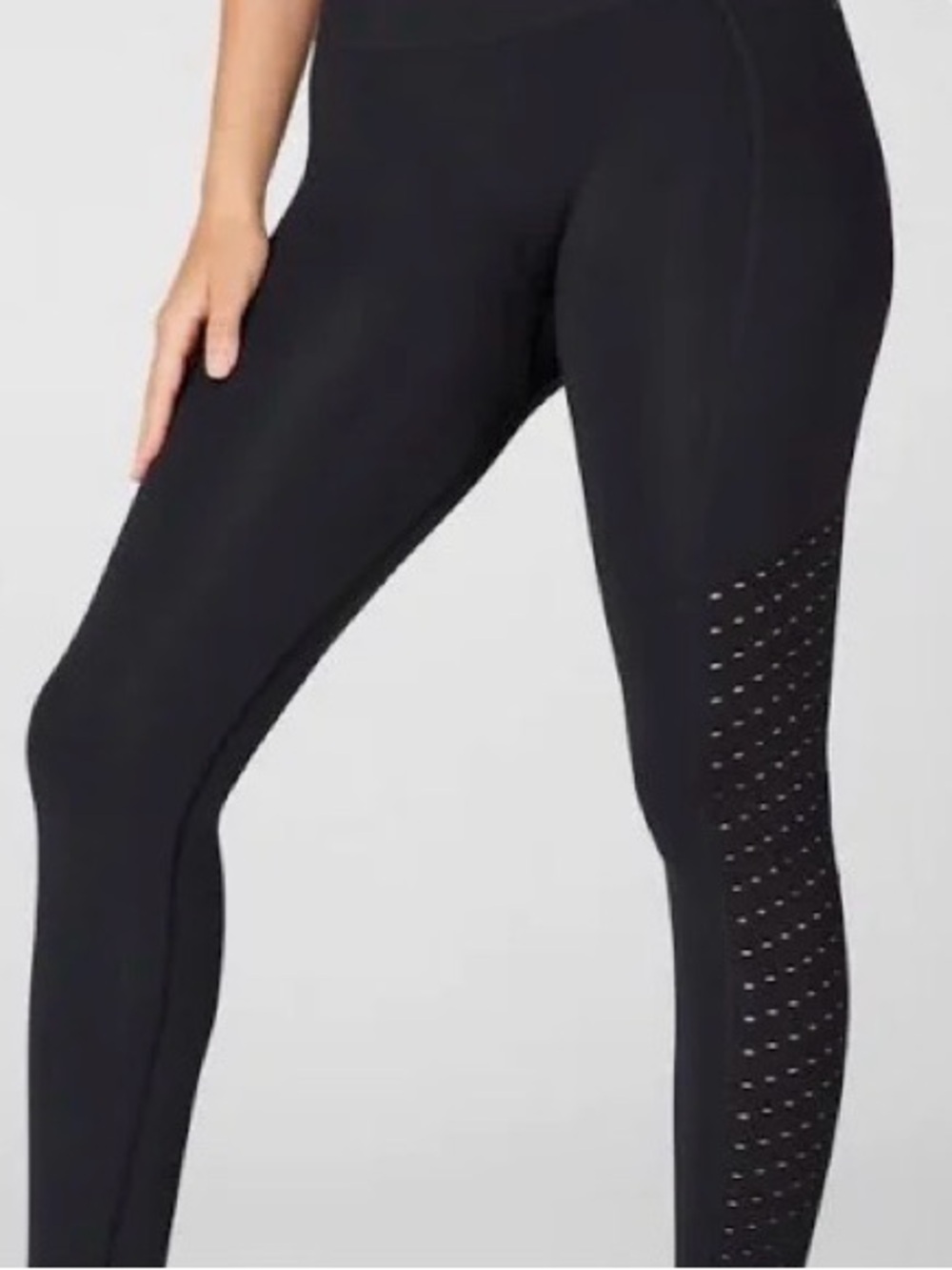 Athleta Black Interval Stash Ultra High Rise Lasercut 7/8 Legging (w/ pockets)